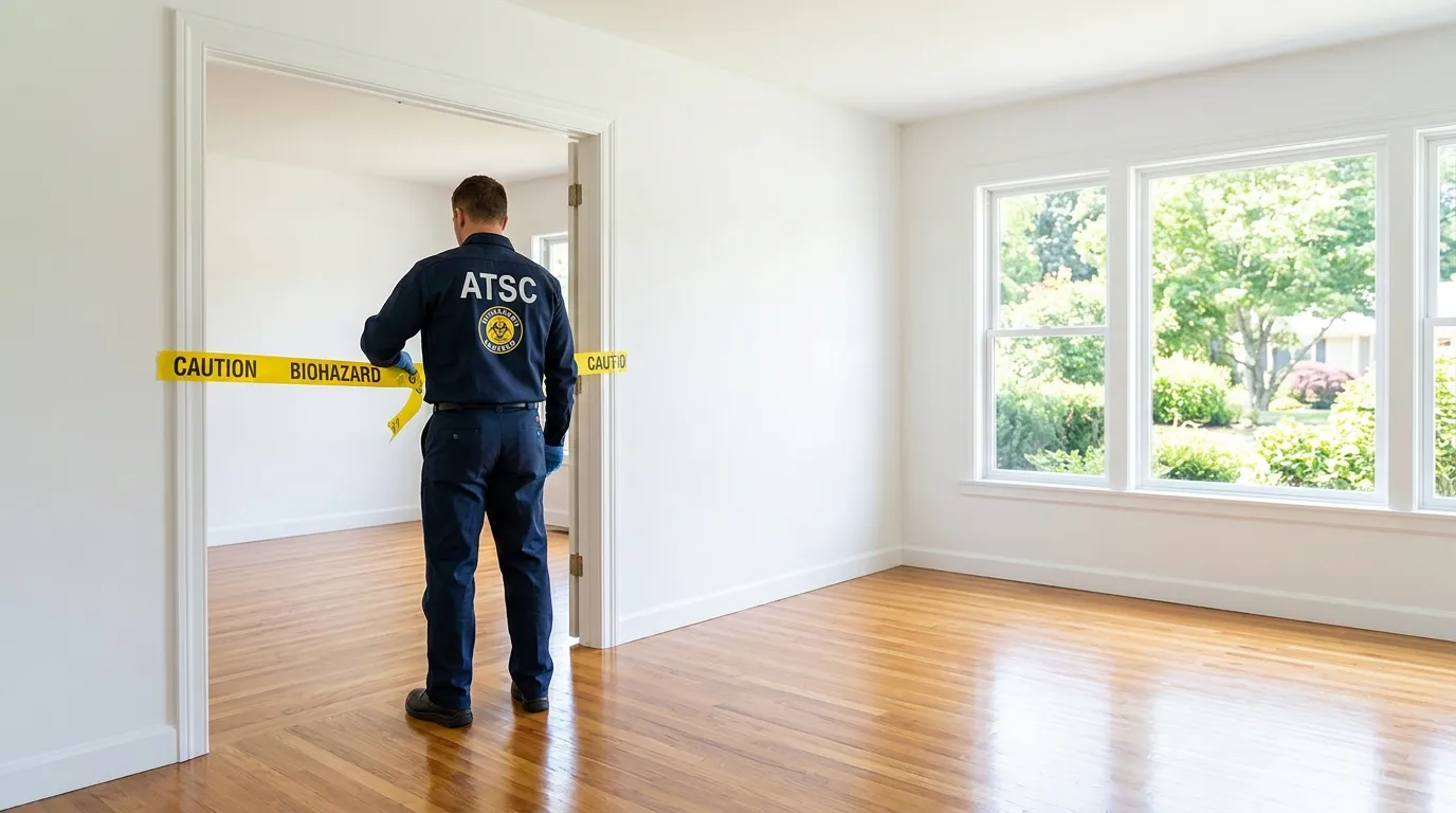 Certified biohazard cleanup crew performing Decomposition Cleanup in Kennebunk